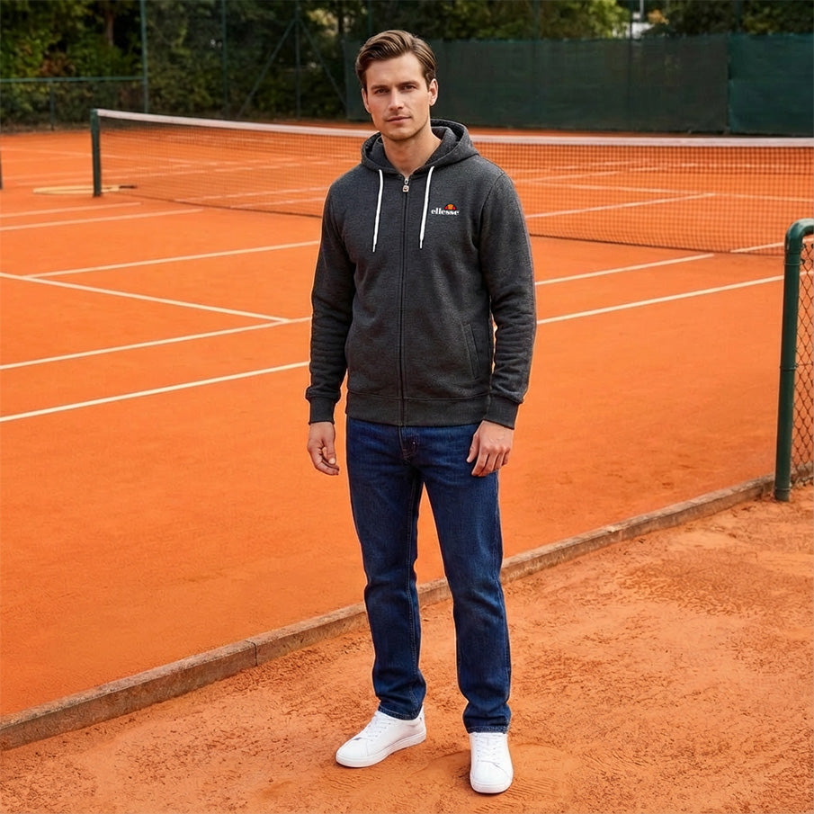 ellesse Klemerio Full Zip Hooded Sweatvest voor heren SOP23857-Dk Grey