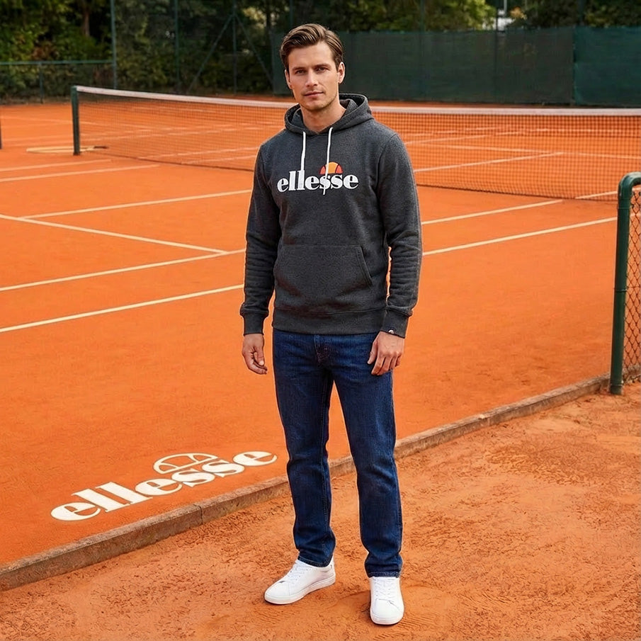 ellesse Monesiglio Hoody Heren Capuchon Sweatshirt SOP23865-Dk Grey