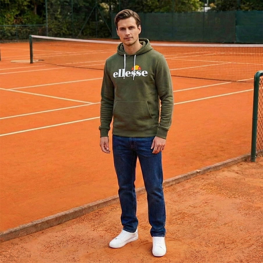 ellesse Monesiglio Hoody Heren Capuchon Sweater SOP23865-Khaki