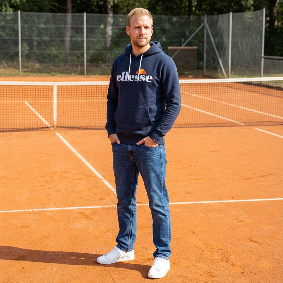 ellesse Monesiglio Hoody Heren Capuchon Sweatshirt SOP23865-Navy