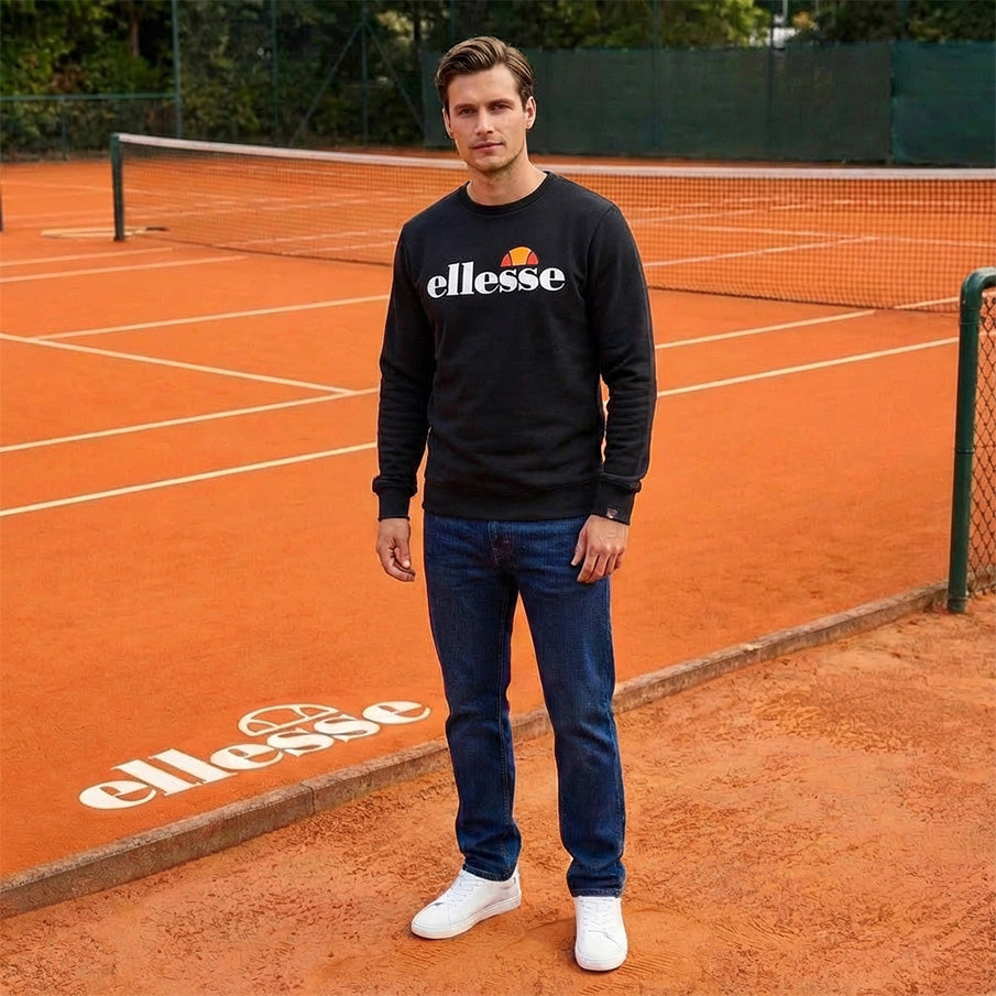 ellesse Kanya Crew Heren Sweatshirt SOP24044-Black
