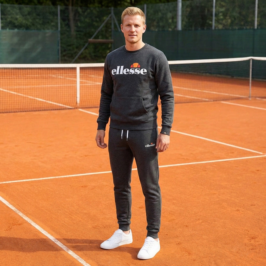 ellesse Kanya Crew Heren Sweatshirt SOP24044-Dk Grey