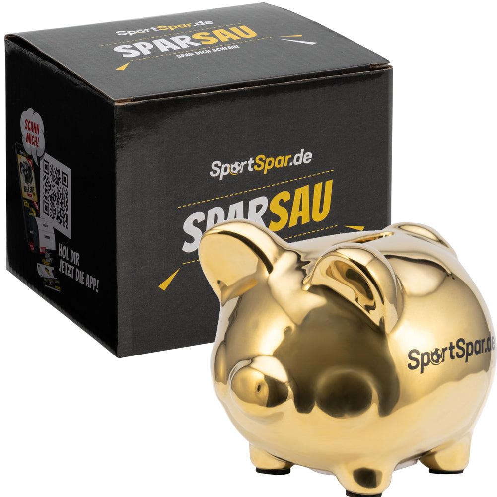 SportSpar.de "SparSau" Keramisch spaarvarken goud