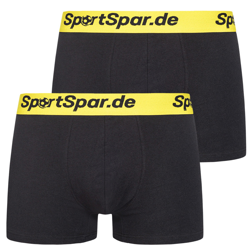 Sportspar.de Heren "Dubbele Spaarpot" boxershorts 2-pack zwart-geel