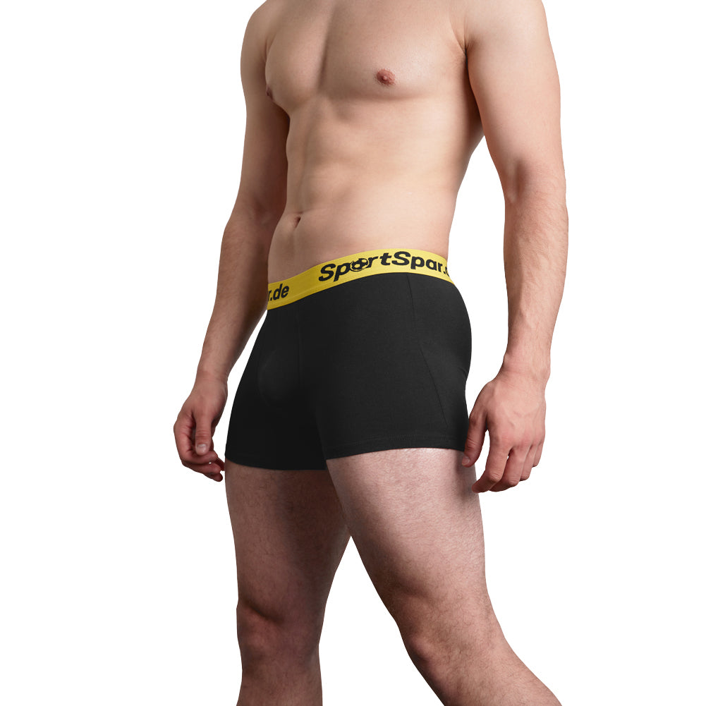 Sportspar.de Heren "Dubbele Spaarpot" boxershorts 2-pack zwart-geel