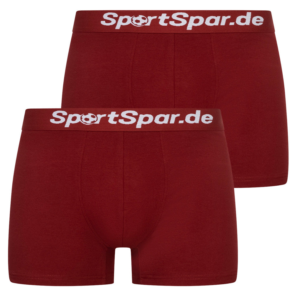 Sportspar.de Heren "Double Sparbuchse" Boxershorts 2-pack bordeauxrood