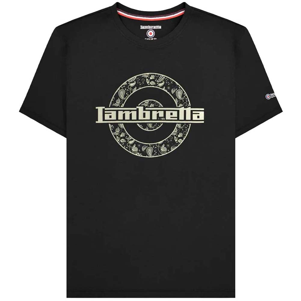 Lambretta Paisley Target Tee Heren T-shirt SS1011-BLK