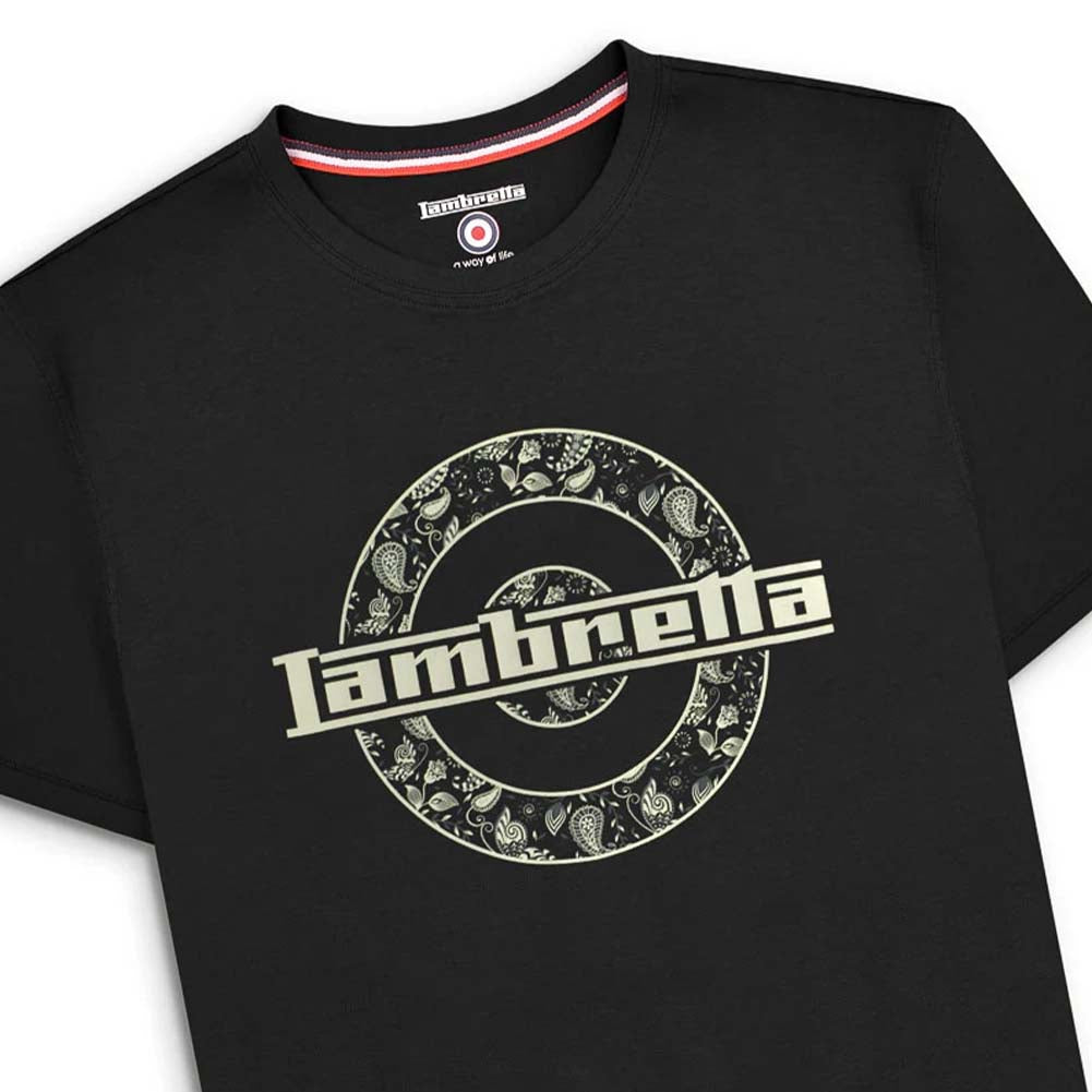 Lambretta Paisley Target Tee Heren T-shirt SS1011-BLK