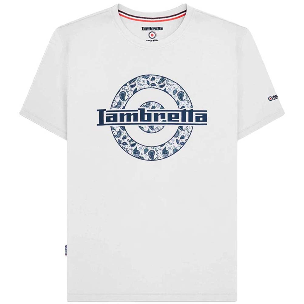 Lambretta Paisley Target T-shirt Heren SS1011-WHITE