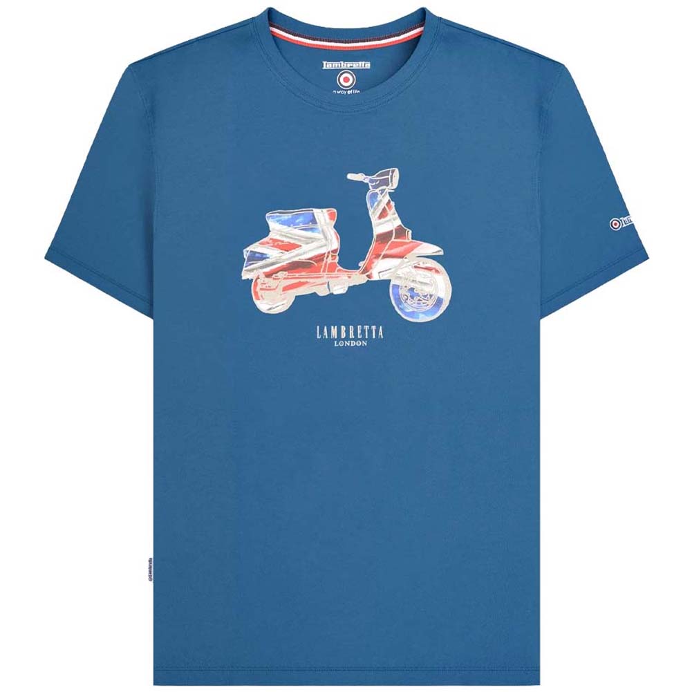 Lambretta Scooter Flag Tee T-shirt voor heren SS1208-DK BLUE