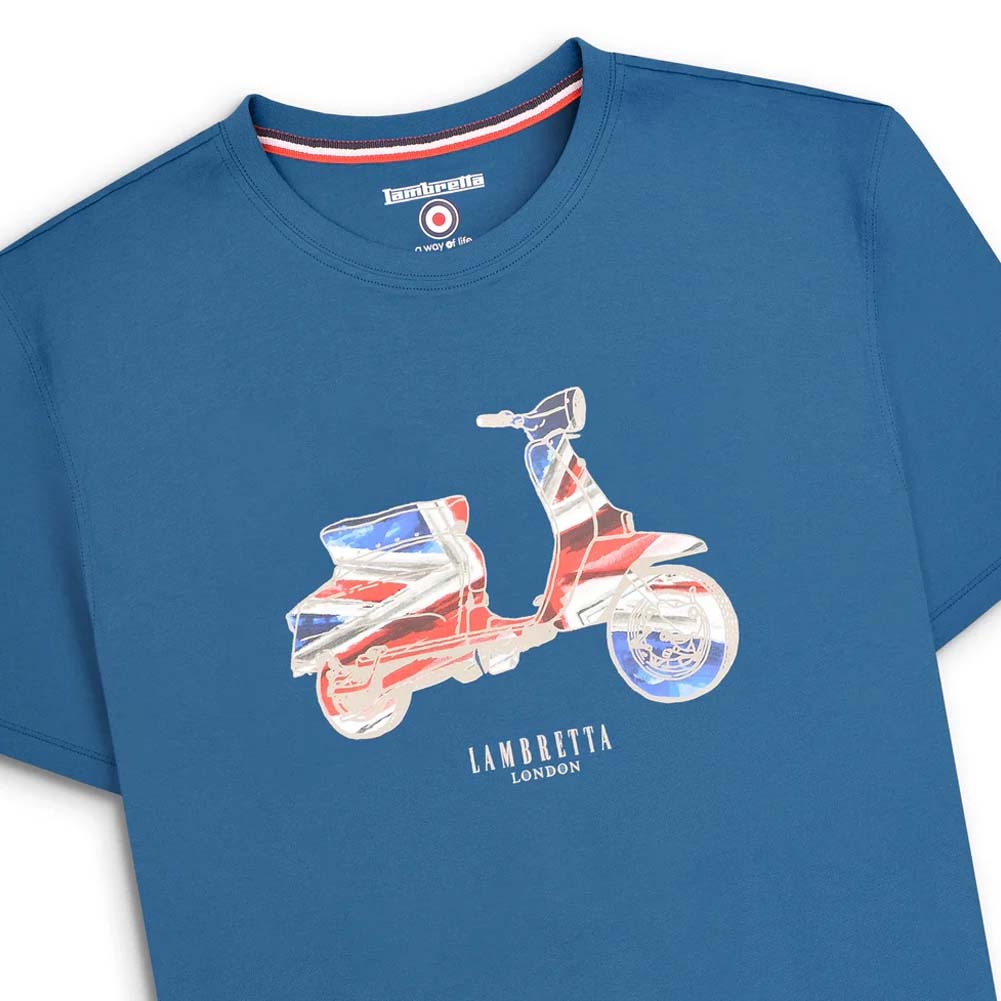 Lambretta Scooter Flag Tee T-shirt voor heren SS1208-DK BLUE