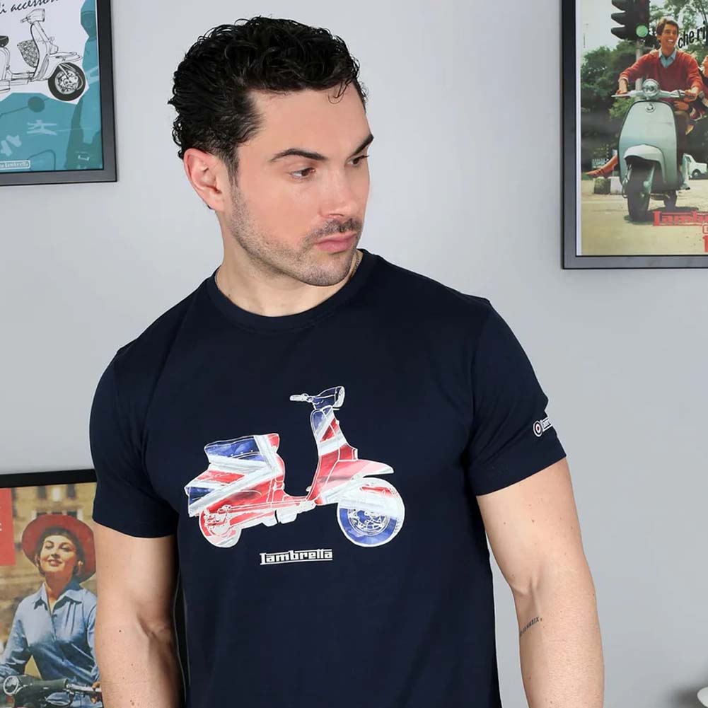 Lambretta Scooter Flag T-shirt Heren T-shirt SS1208-NVY