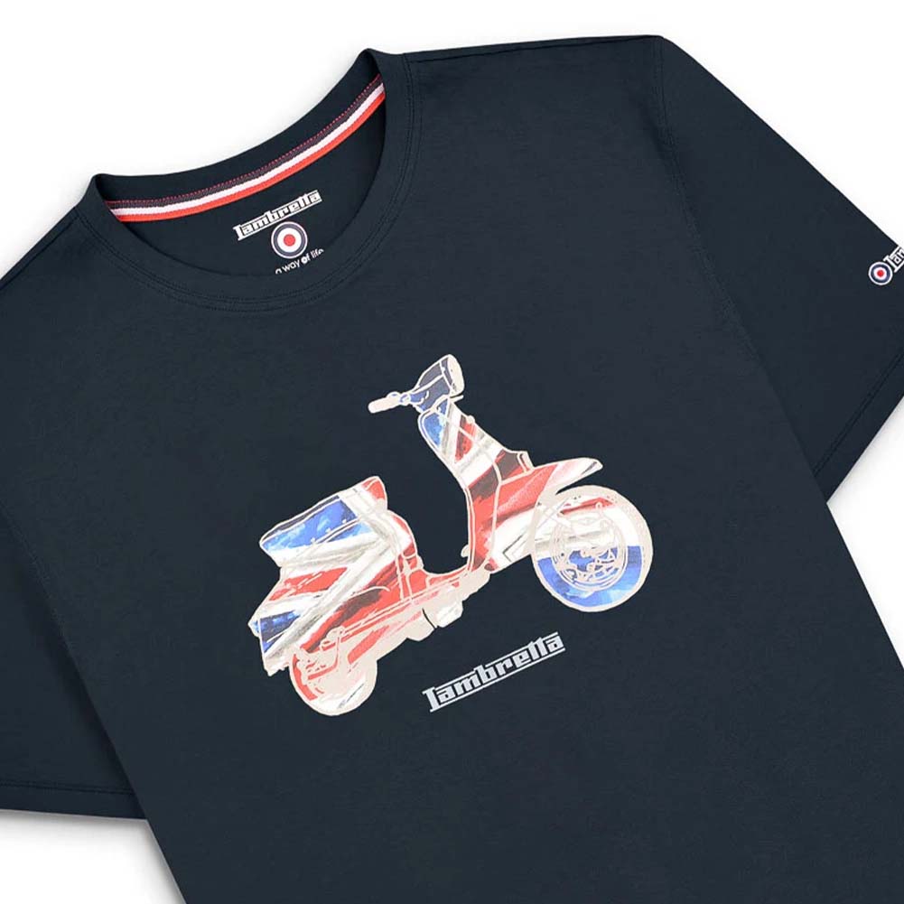 Lambretta Scooter Flag T-shirt Heren T-shirt SS1208-NVY