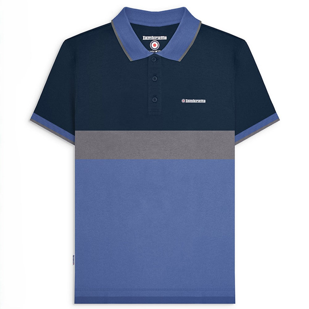 Lambretta Contrast Panel heren poloshirt SS1219-NAVY