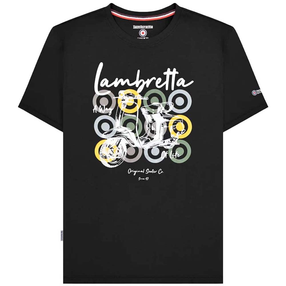 Lambretta Scooter Brand T-shirt voor heren SS1503-BLK