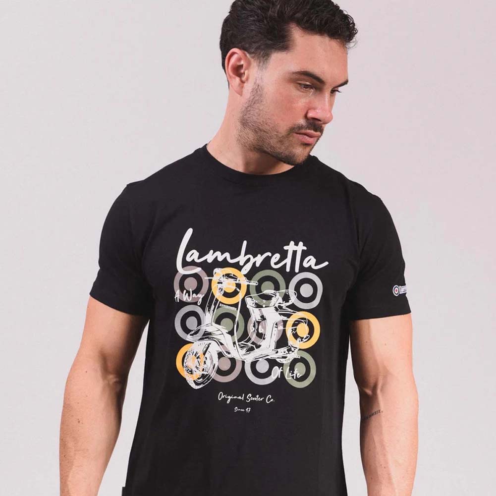 Lambretta Scooter Brand T-shirt voor heren SS1503-BLK