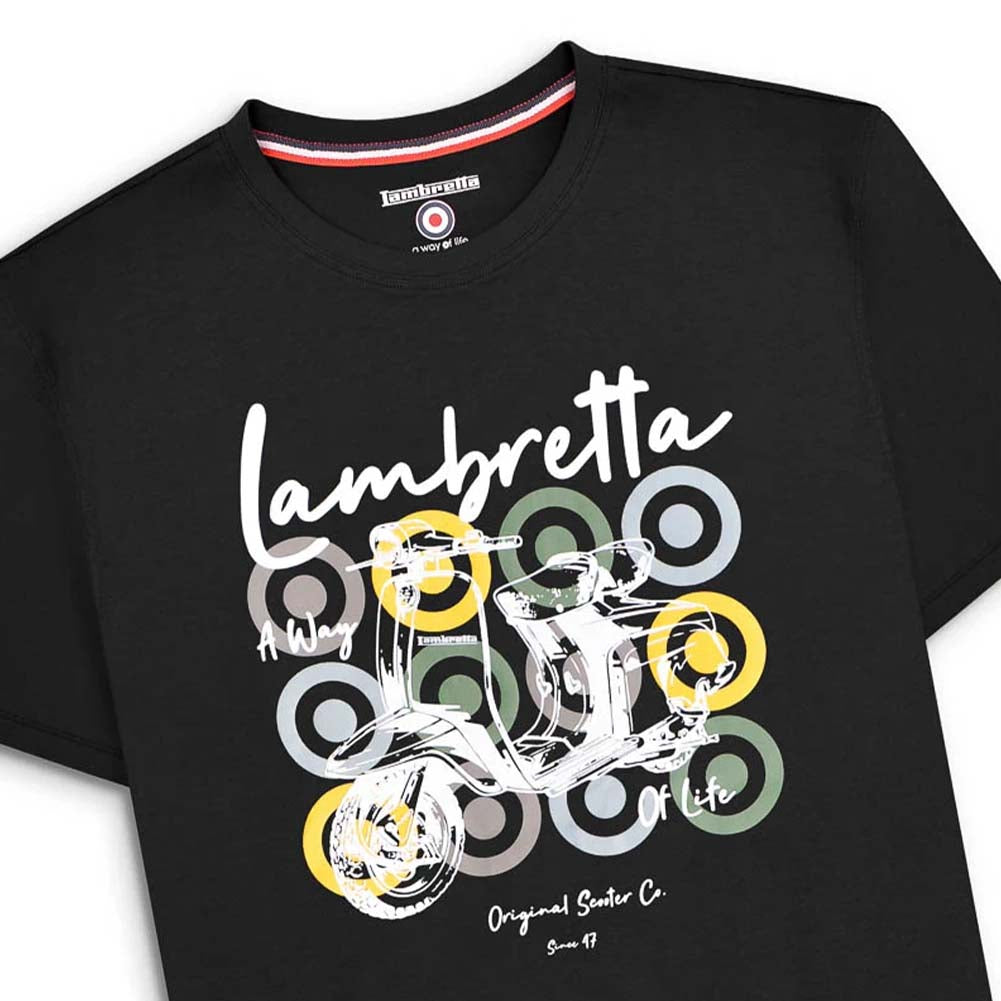 Lambretta Scooter Brand T-shirt voor heren SS1503-BLK