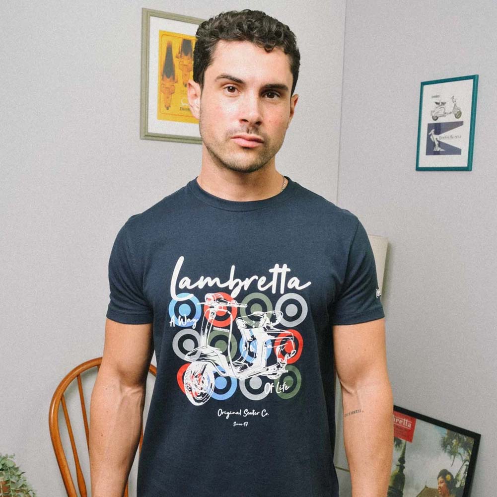 Lambretta Scooter Brand T-shirt Heren T-shirt SS1503-NAVY