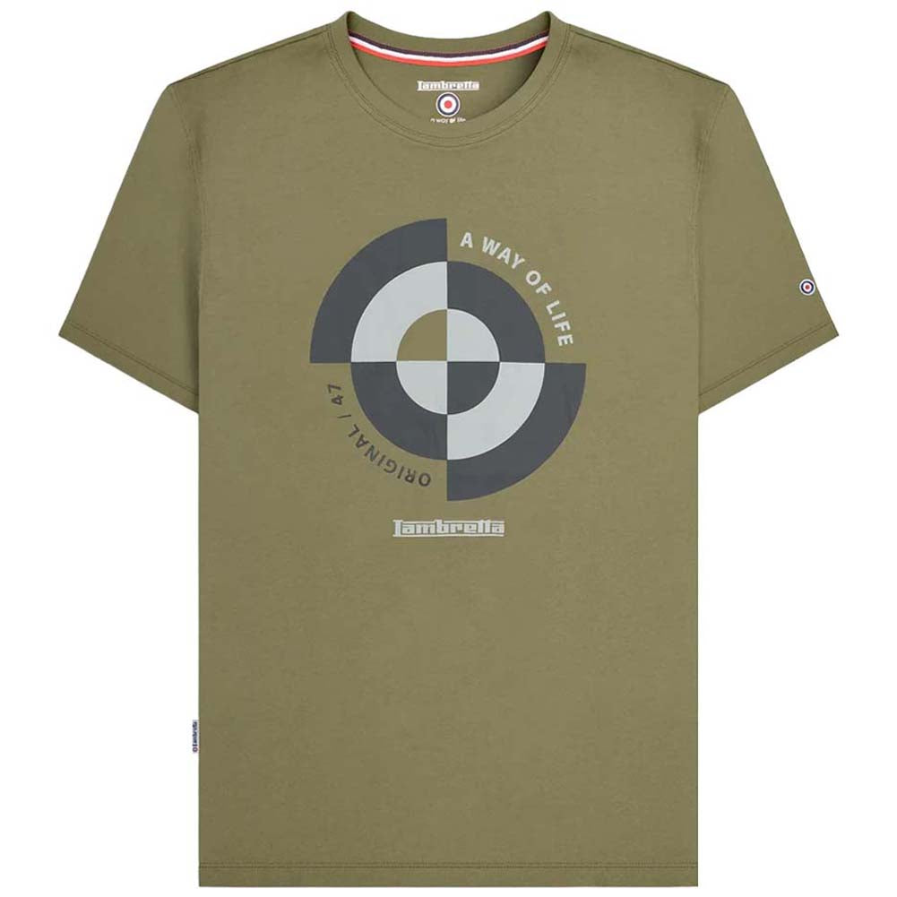 Lambretta Target Quadrant T-shirt voor heren SS1509-KHAKI