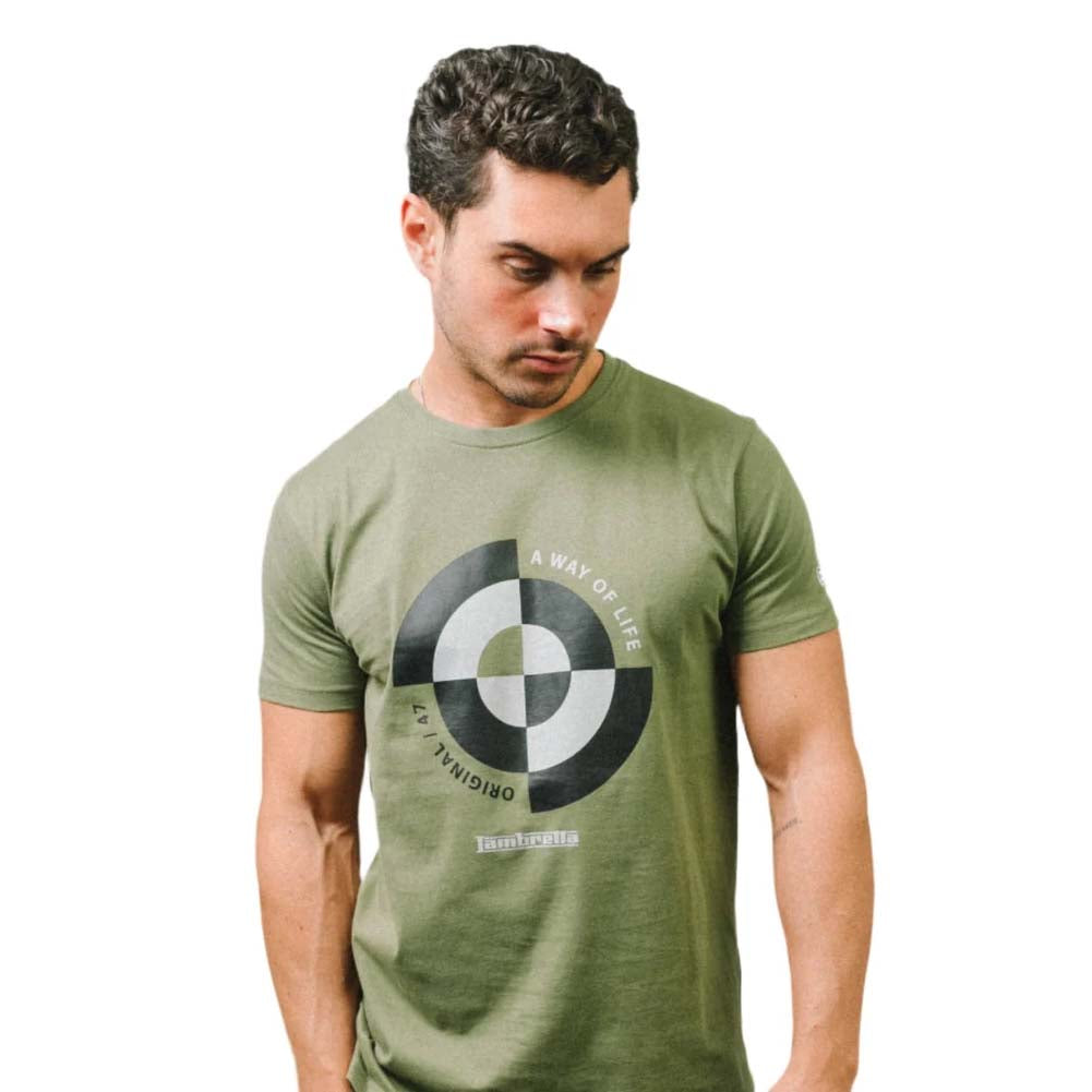 Lambretta Target Quadrant T-shirt voor heren SS1509-KHAKI