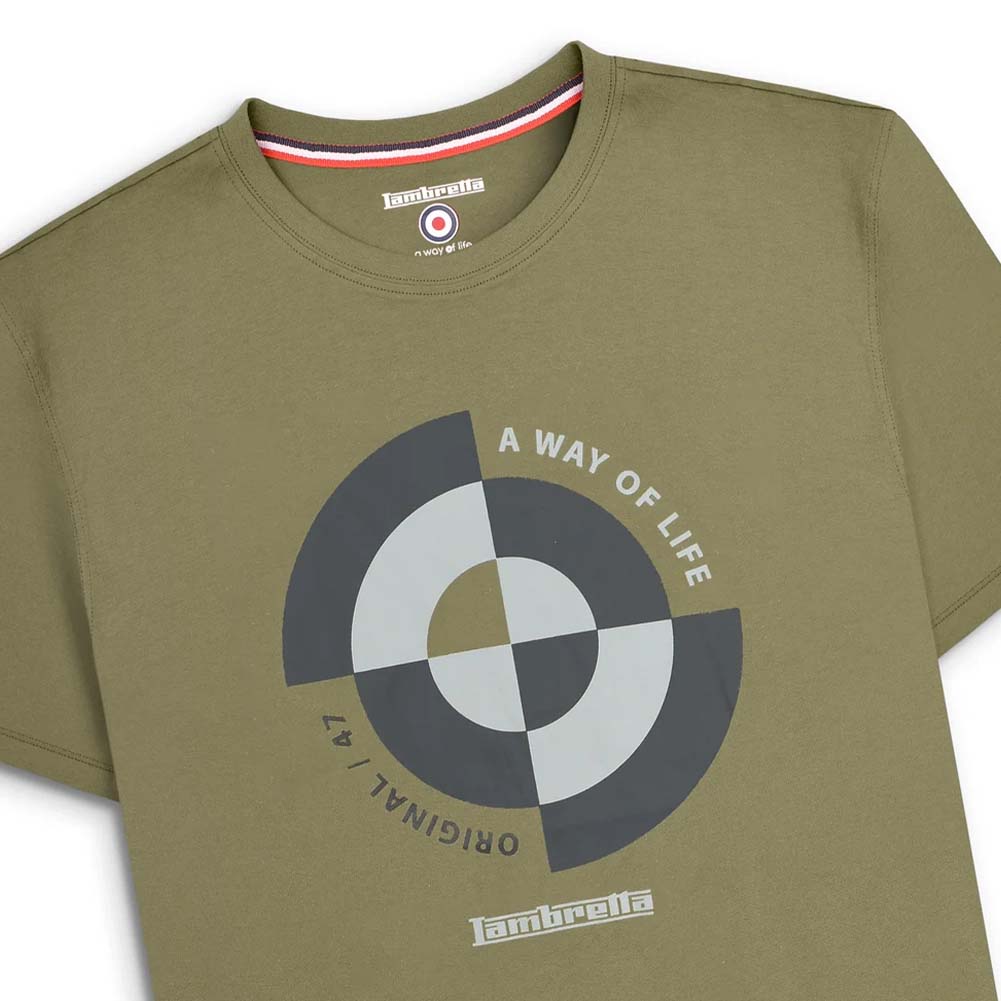 Lambretta Target Quadrant T-shirt voor heren SS1509-KHAKI