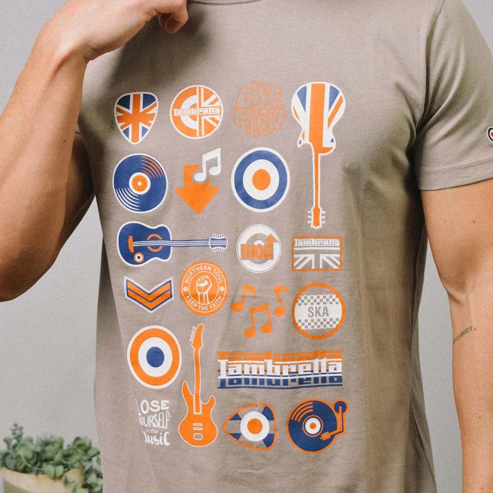 Lambretta Music Icon T-shirt voor heren SS1526-CINDER