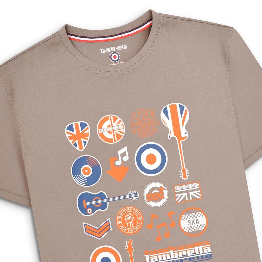 Lambretta Music Icon T-shirt voor heren SS1526-CINDER