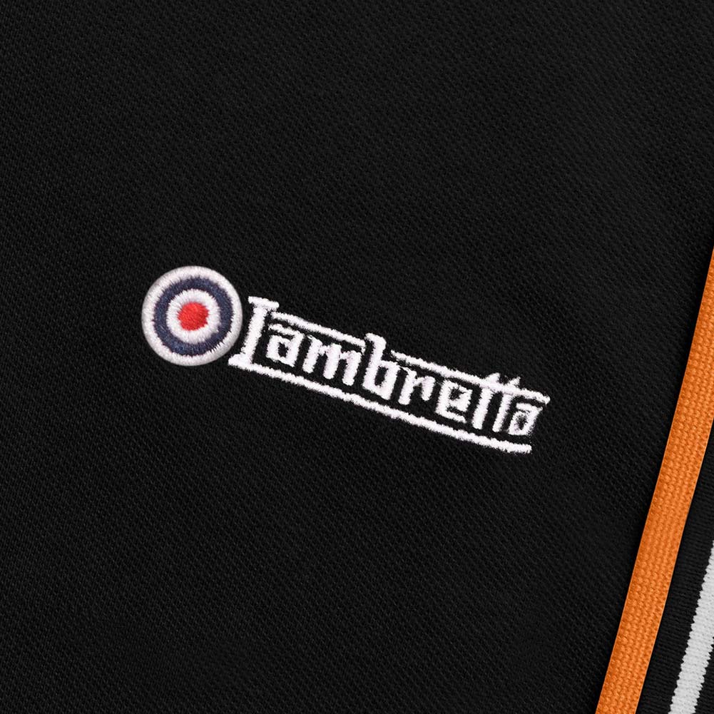 Lambretta Twin Tipped Heren Polo-shirt SS1608-Black-Wht-Marm