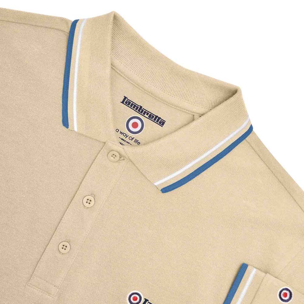 Lambretta Twin Tipped Heren Poloshirt SS1608-TOFU