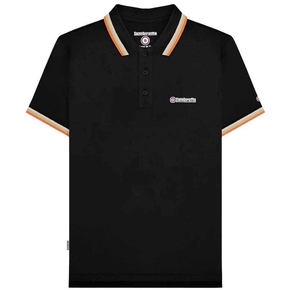 Lambretta Triple Tipped Poloshirt voor heren SS1650-BLK-S-C-O