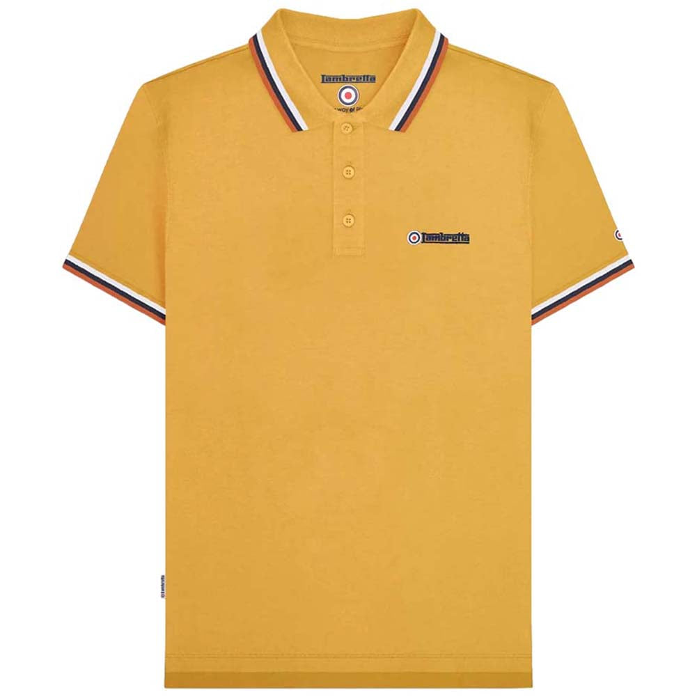 Lambretta Triple Tipped Poloshirt voor heren SS1650-GOLD-W-N-C