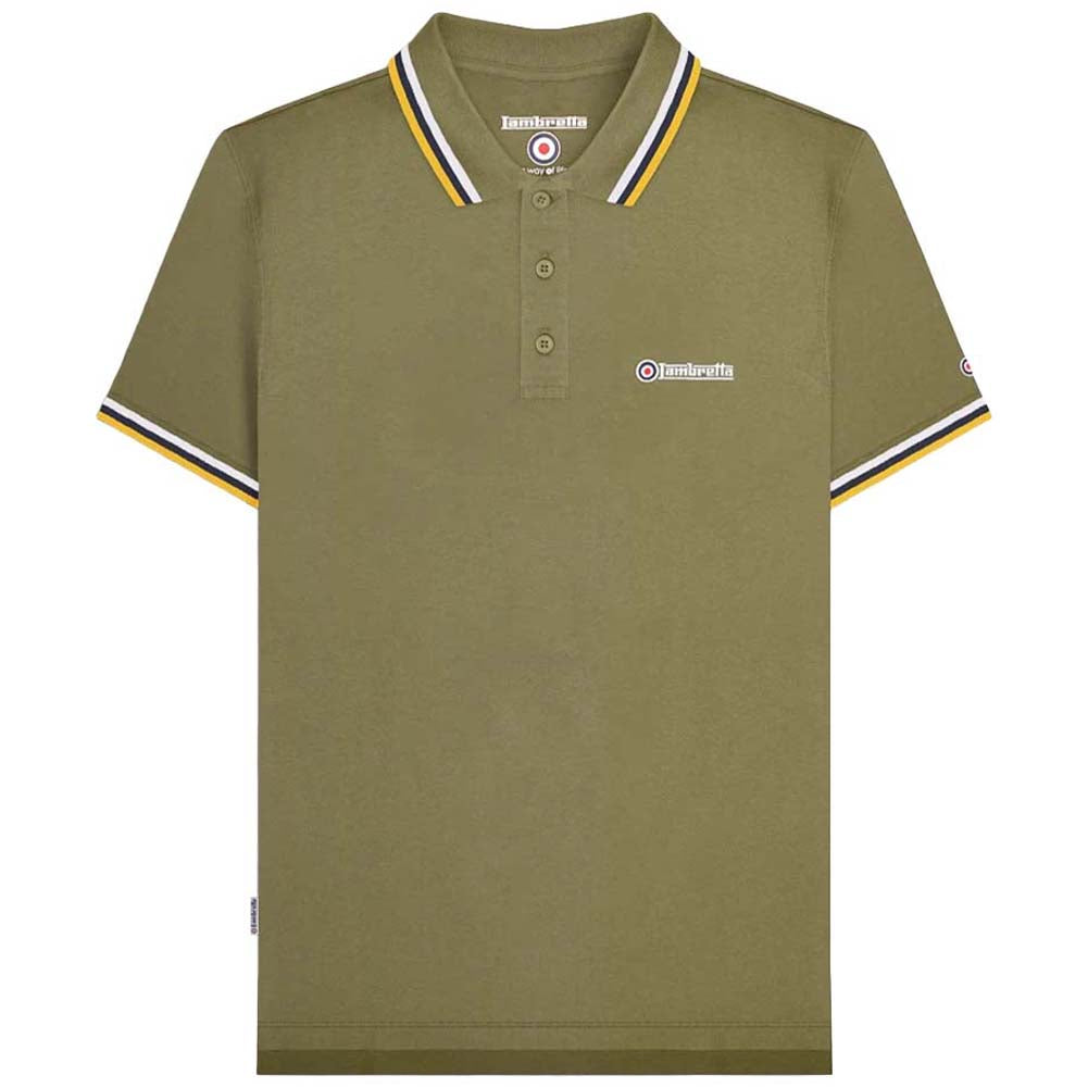 Lambretta Triple Tipped Poloshirt voor heren SS1650-KHAKI-W-N-G