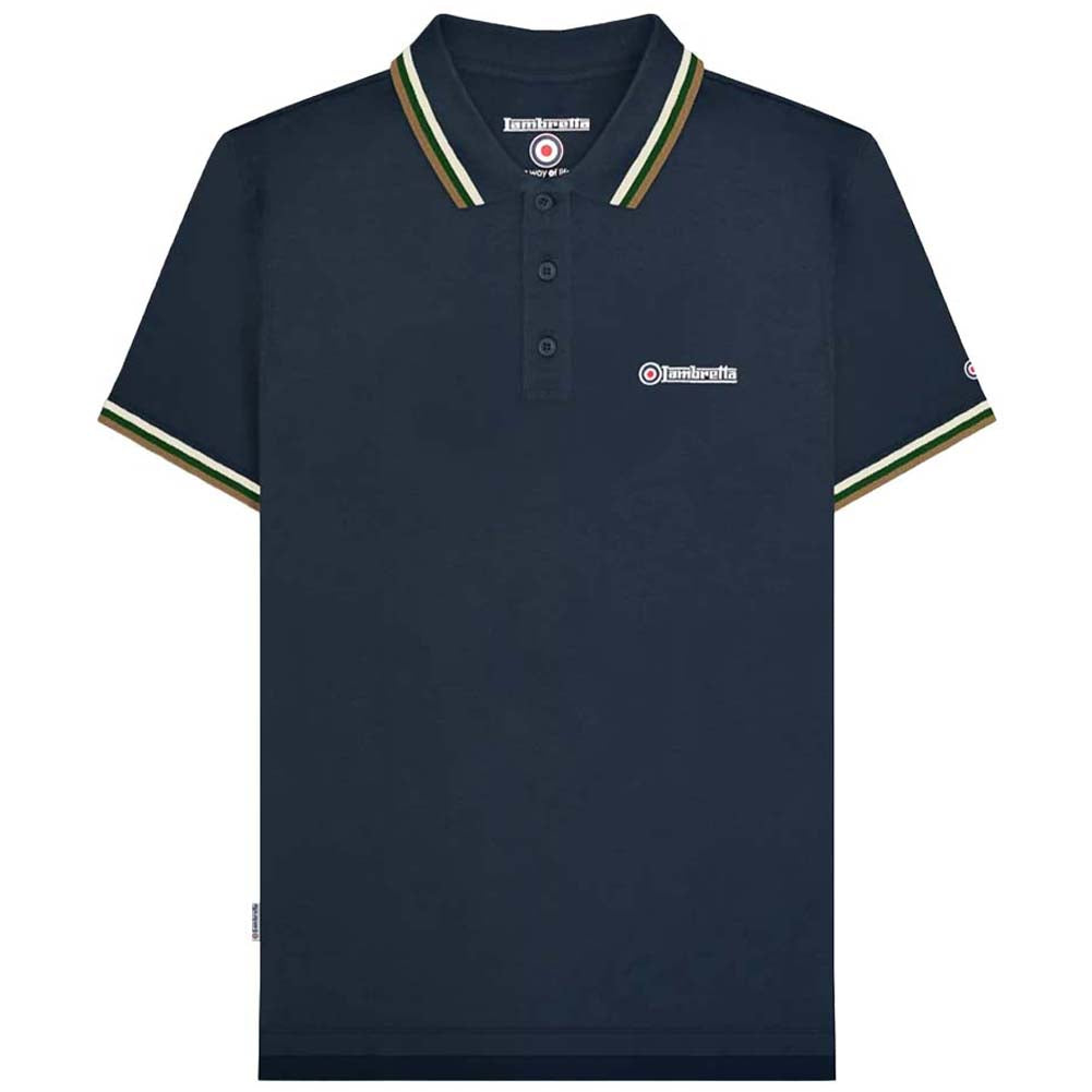 Lambretta Triple Tipped Poloshirt voor heren SS1650-NVY-T-G-C