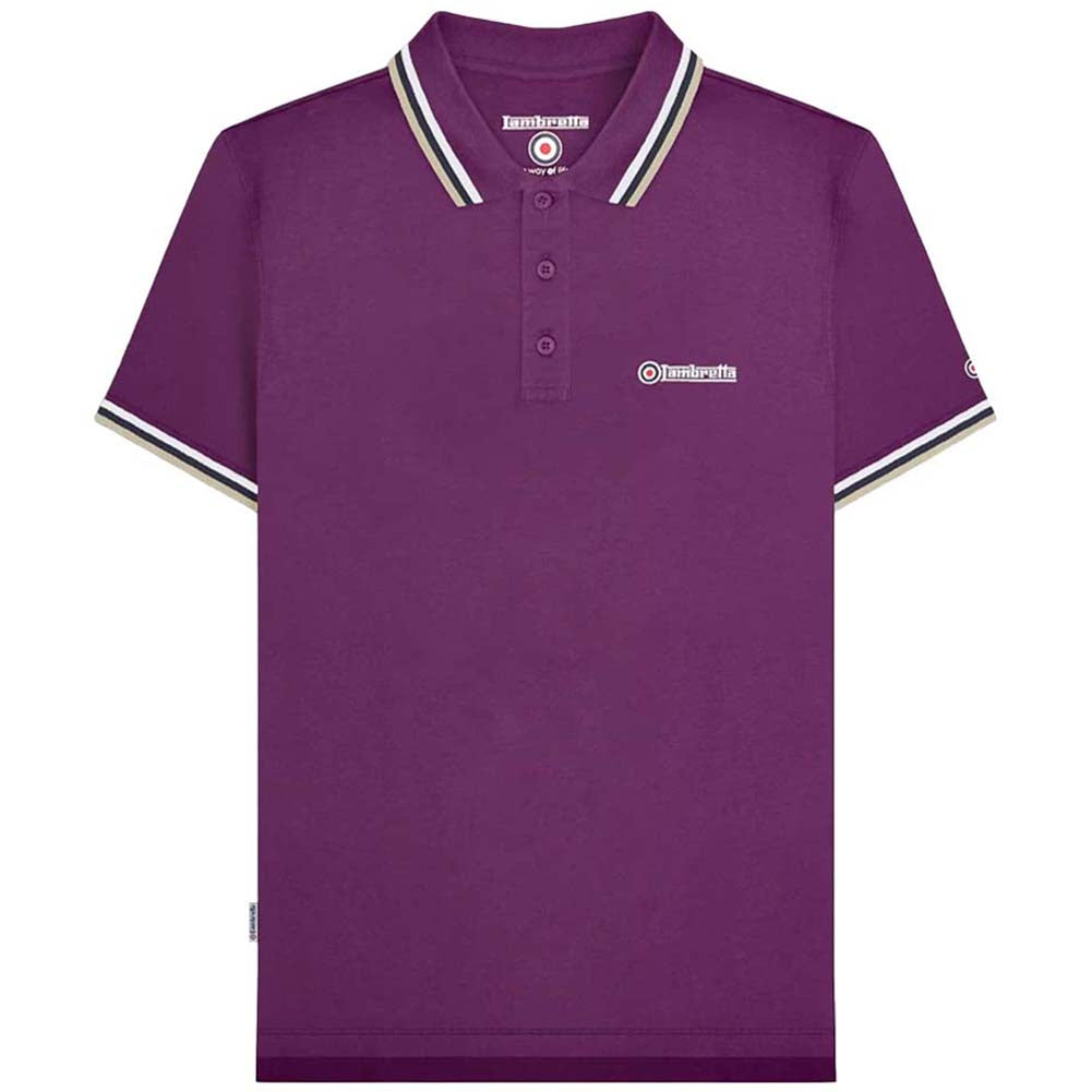Lambretta Triple Tipped Poloshirt voor heren SS1650-WB-WHT-NVY-C
