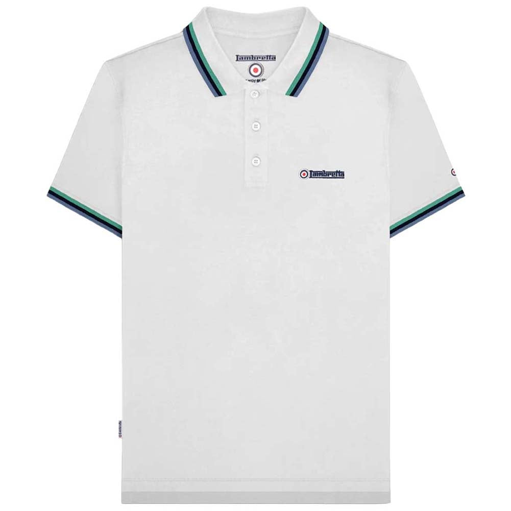 Lambretta Triple Tipped Poloshirt voor heren SS1650-WHT-C-N-S