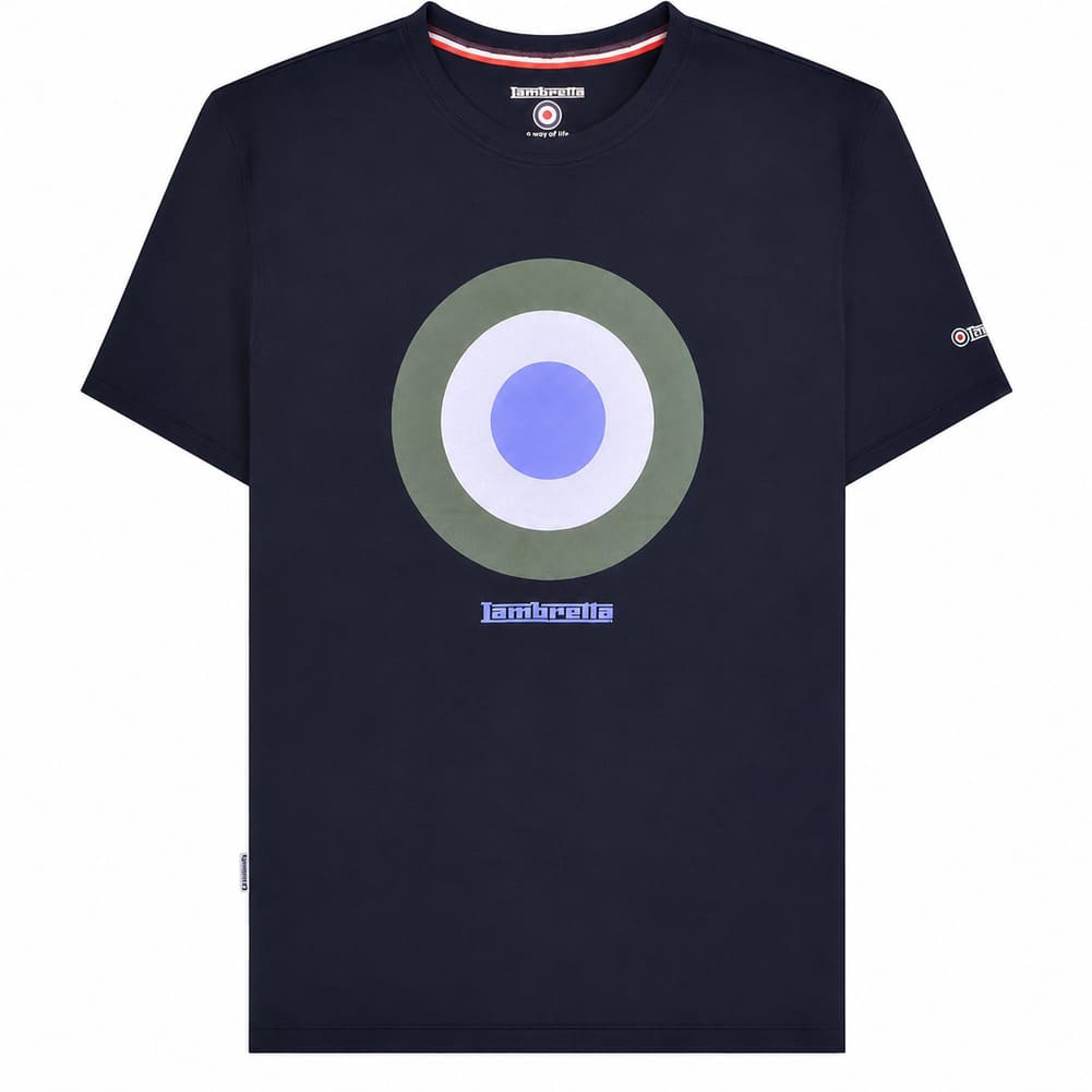 Lambretta Target T-shirt Heren SS3846-NAVY-BLUE-DOT