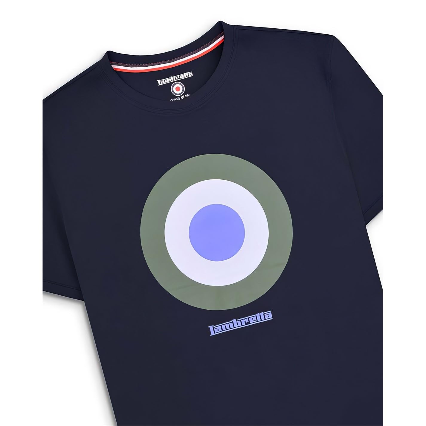 Lambretta Target T-shirt Heren SS3846-NAVY-BLUE-DOT