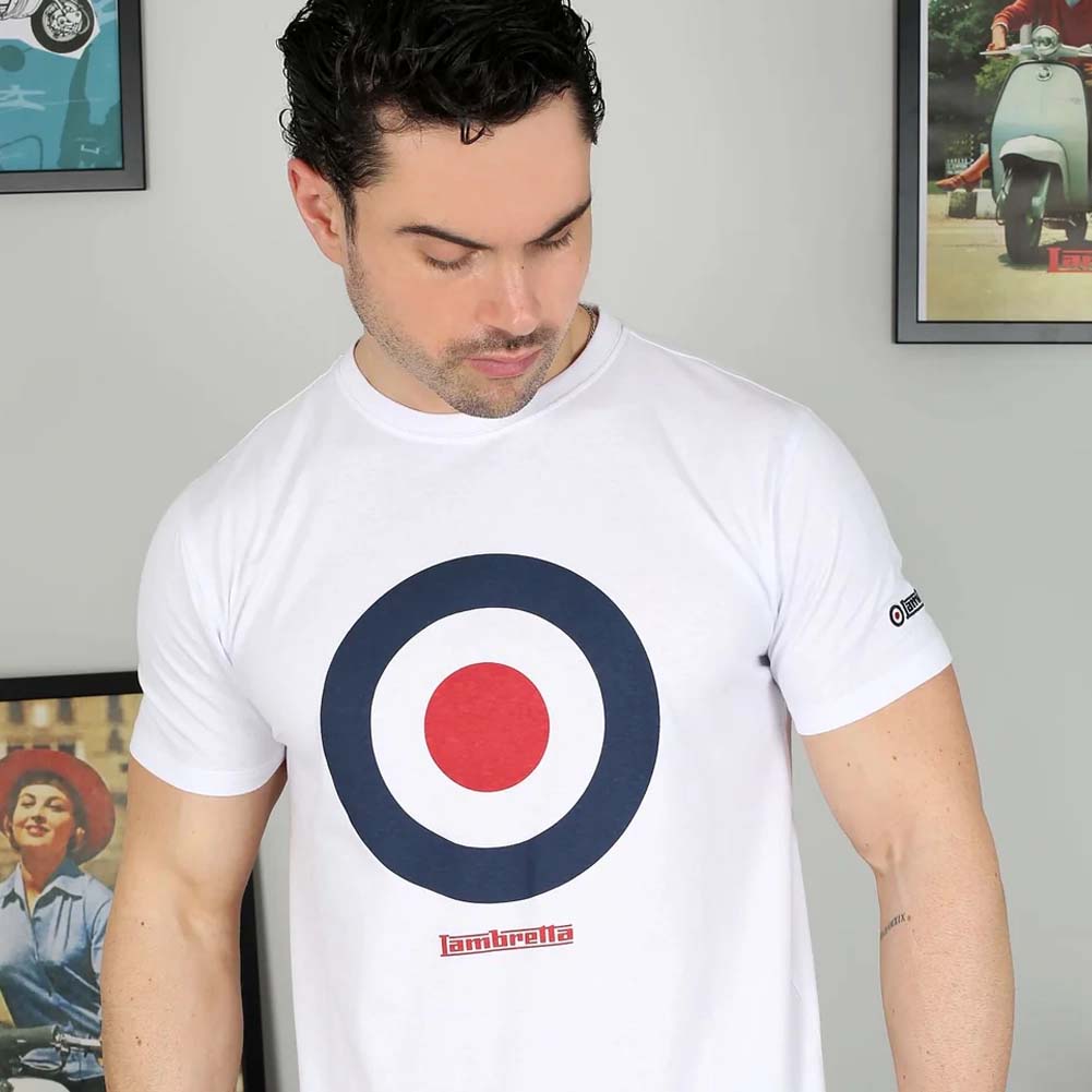 Lambretta Target T-shirt Heren T-shirt SS3846-WHITE