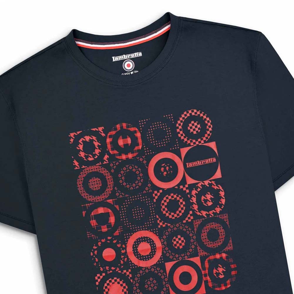 Lambretta Target Patern T-shirt voor heren SS4003-NAVY