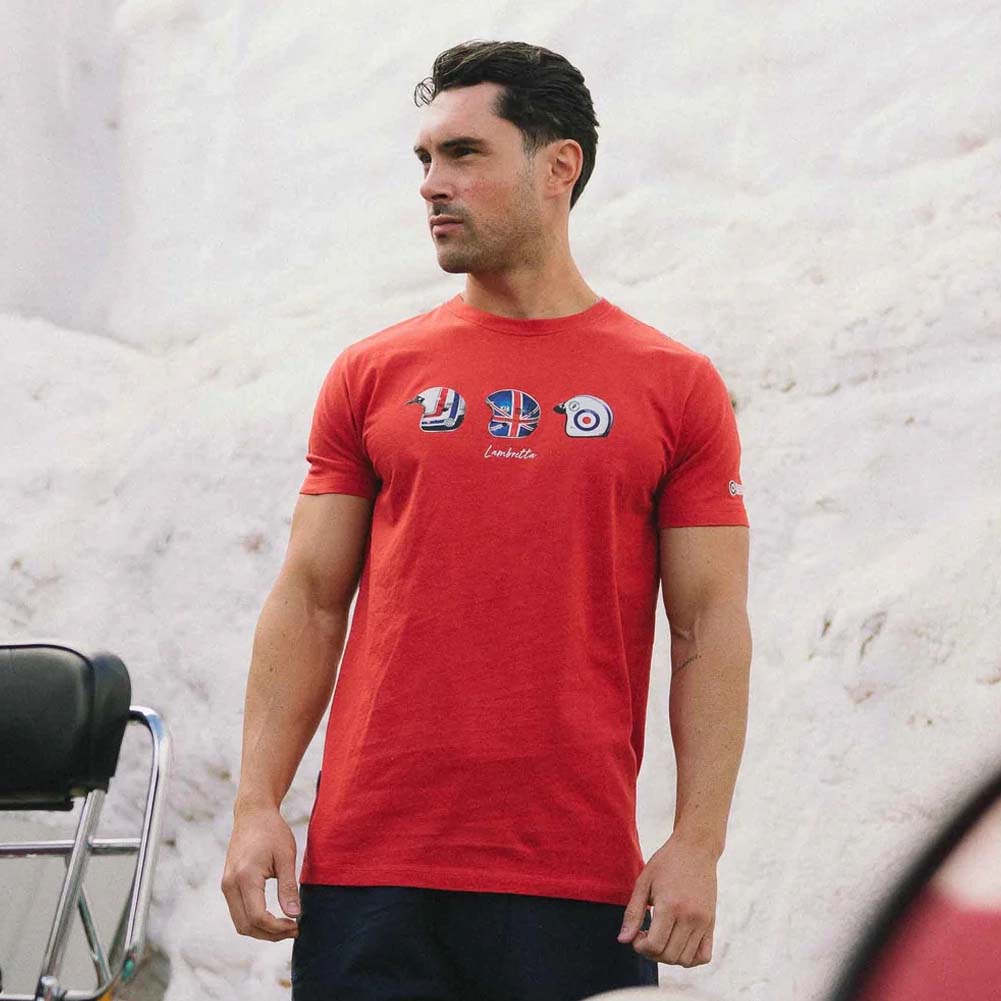 Lambretta Helmet Tee Heren T-shirt SS4007-RED