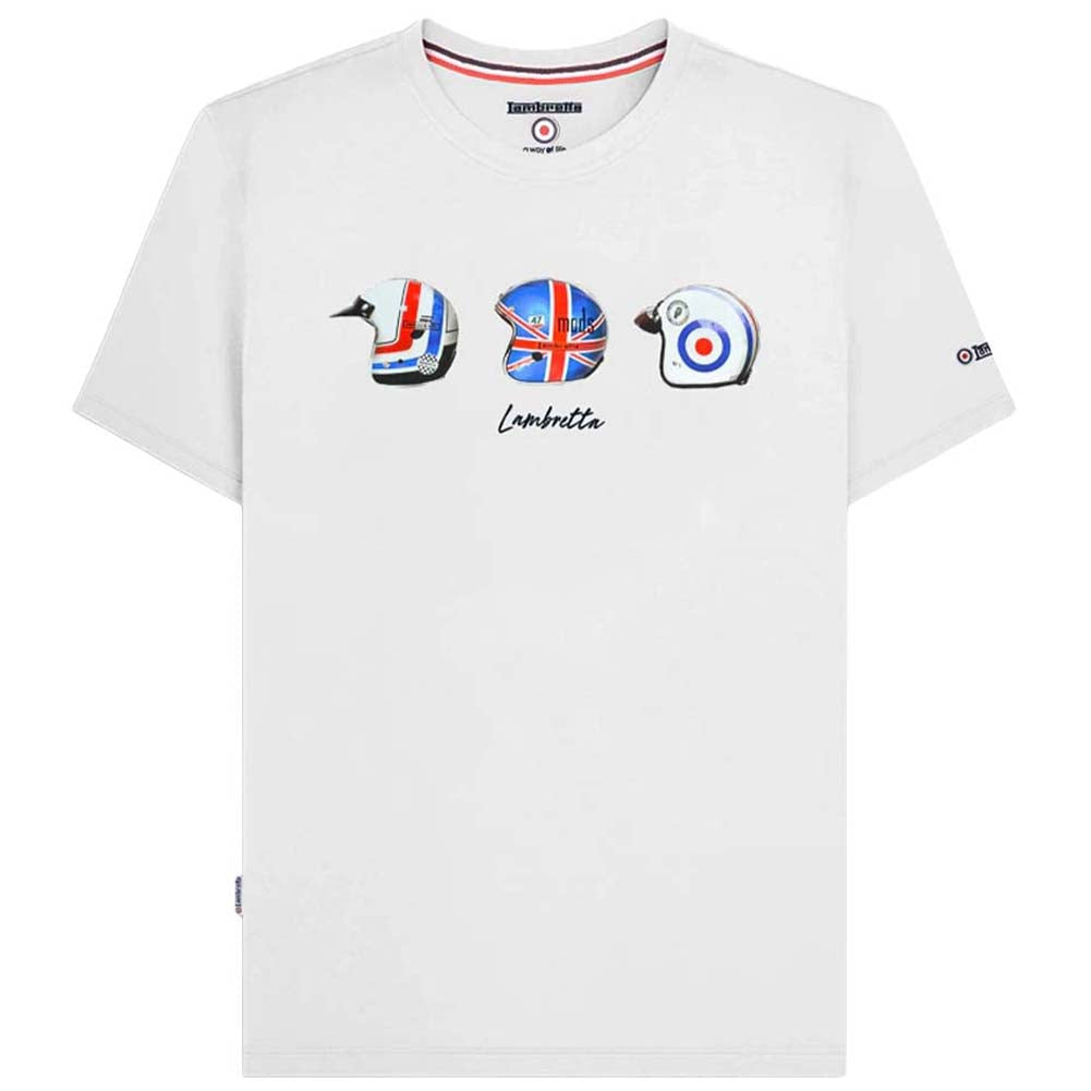 Lambretta Helm T-shirt voor Heren SS4007-WHITE
