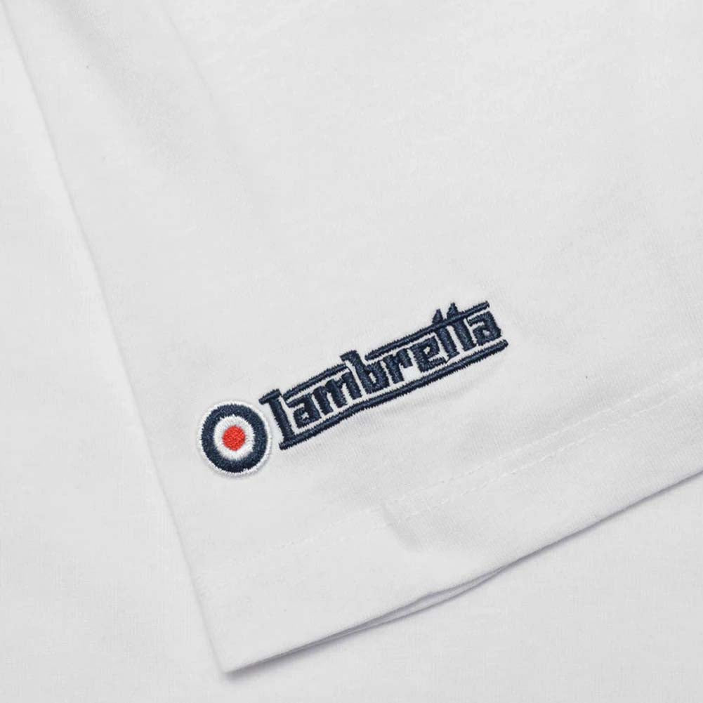 Lambretta Helm T-shirt voor Heren SS4007-WHITE