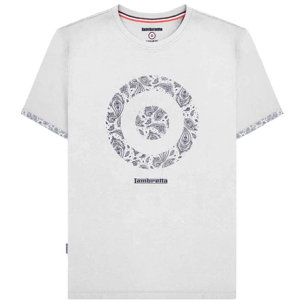 Lambretta Paisley Target T-shirt Heren T-shirt SS4012-WHITE