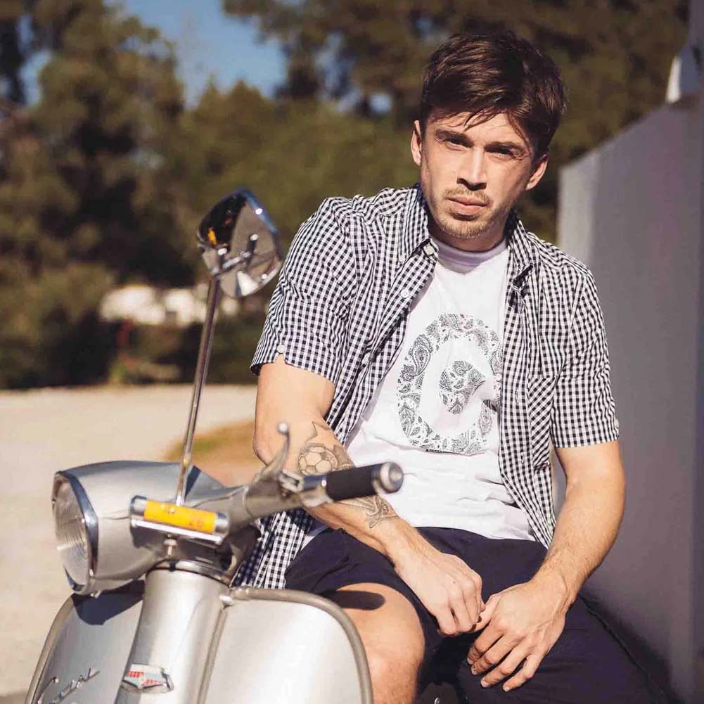 Lambretta Paisley Target T-shirt Heren T-shirt SS4012-WHITE