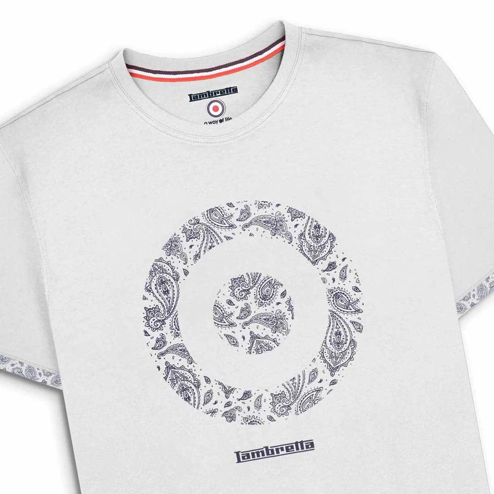 Lambretta Paisley Target T-shirt Heren T-shirt SS4012-WHITE