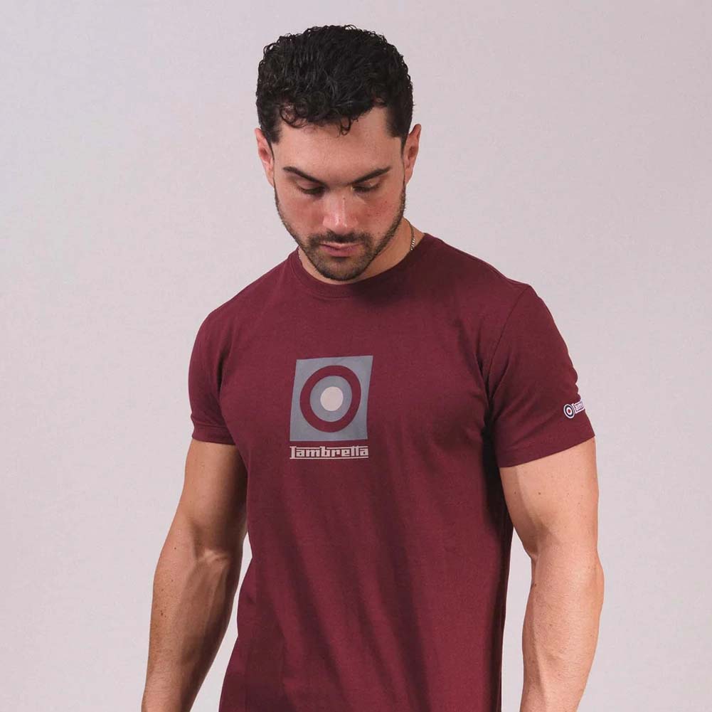 Lambretta Target Box Tee Heren T-shirt SS5007-BUR