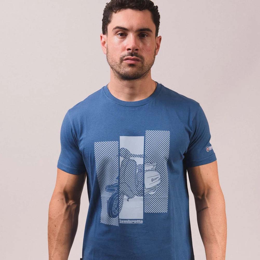 Lambretta Scooter T-shirt Heren T-shirt SS5017-DK BLU