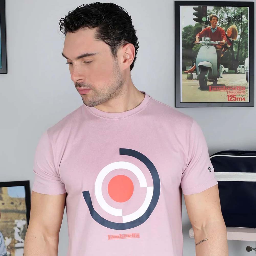 Lambretta Target Render T-shirt voor heren SS6000-PINK