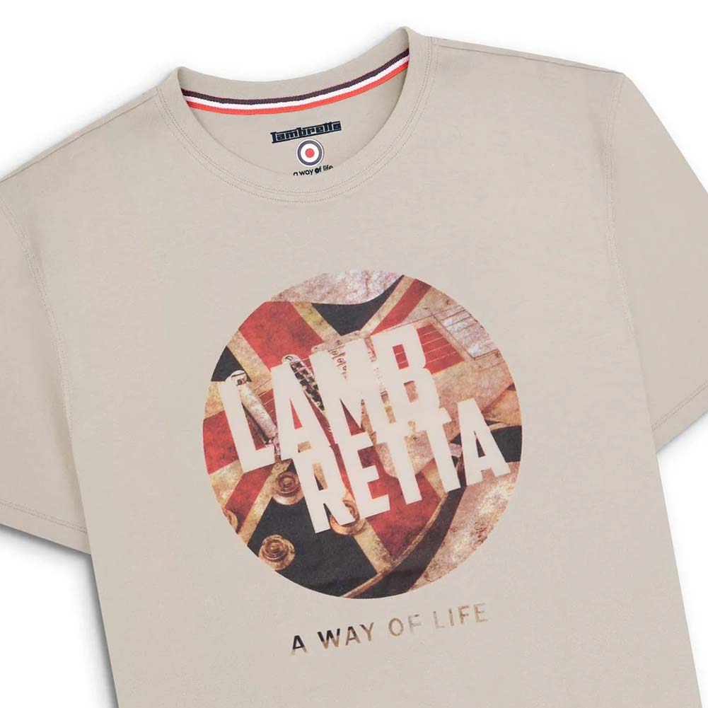 Lambretta Union Jack Guitar Jet Stream T-shirt voor heren SS6741-JET STREAM