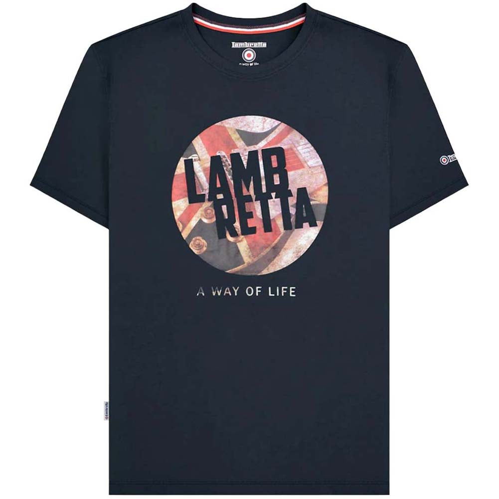 Lambretta Union Jack Guitar T-shirt voor heren SS6741-NAVY